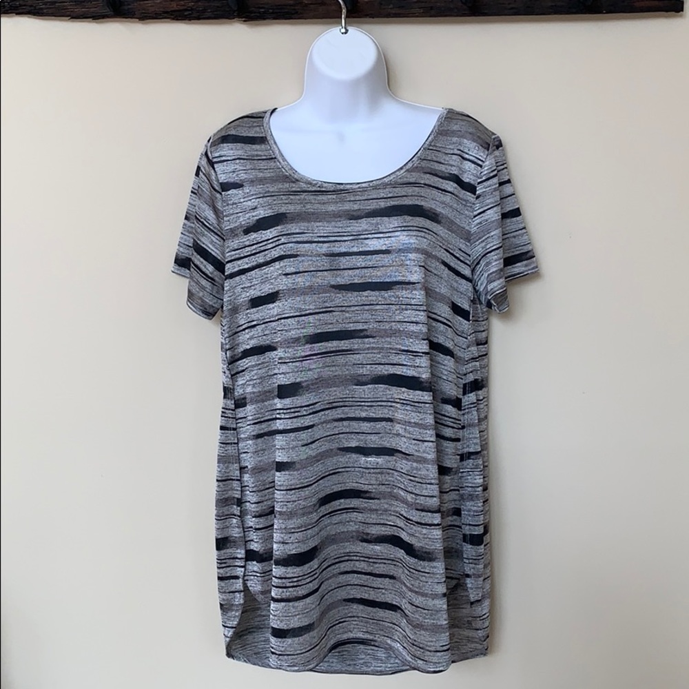 Apt 9 Black and Silver Striped Shirt